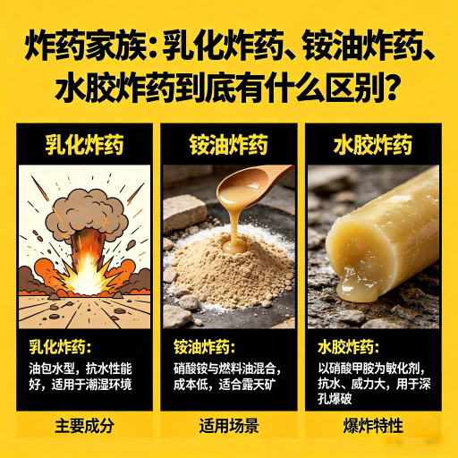 三明炸药家族：乳化炸药、铵油炸药、水胶炸药到底有什么区别？
